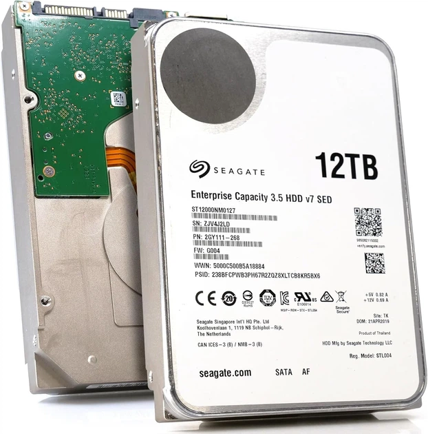 Внутренний жесткий диск 3.5" Seagate Enterprise Capacity v7 12TB 7200 об/мин 200 Мб/с SATA III (ST12000NM0127) Б/В - изображение 2