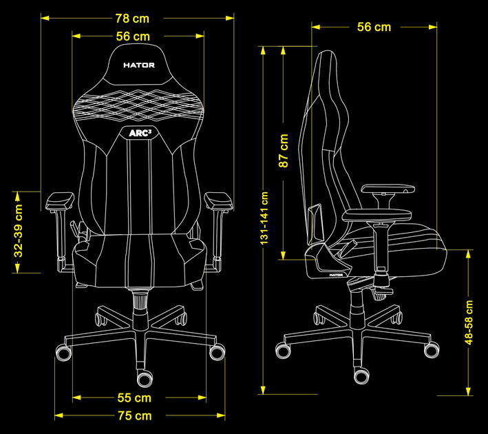Крісло для геймерів Hator Arc 3 XL PU Black (HTC3400XL) - зображення 13