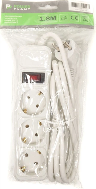 Мережевий фільтр PowerPlant 1.8 м 3 розетки (PPSA10M18S3) - зображення 2