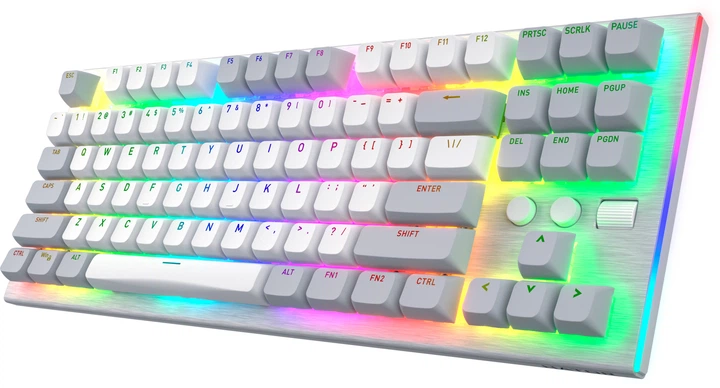 Klawiatura przewodowa Hator Gravity TKL US layout USB White (8721249196072) - obraz 3