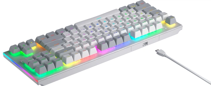 Klawiatura przewodowa Hator Gravity TKL US layout USB White (8721249196072) - obraz 7