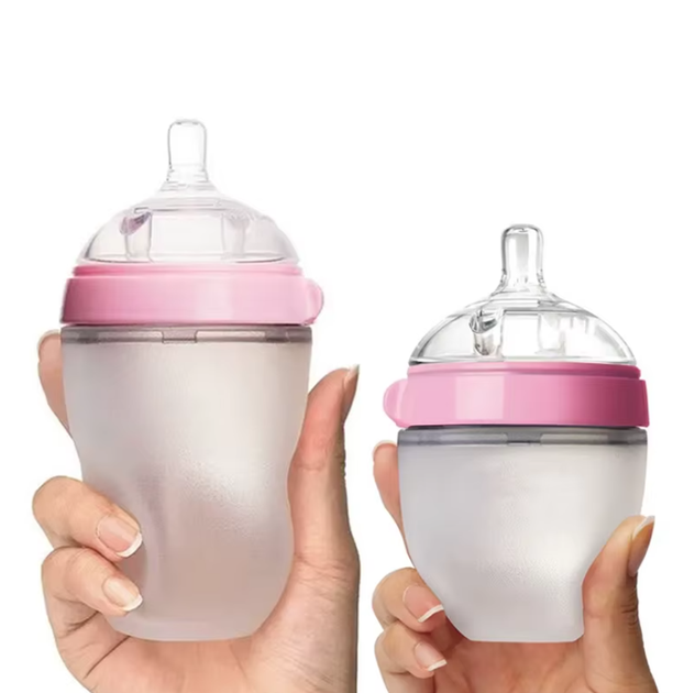 Пляшечка антиколікова для годування Mommy Bag силіконова, Рожева, 250 мл - изображение 7