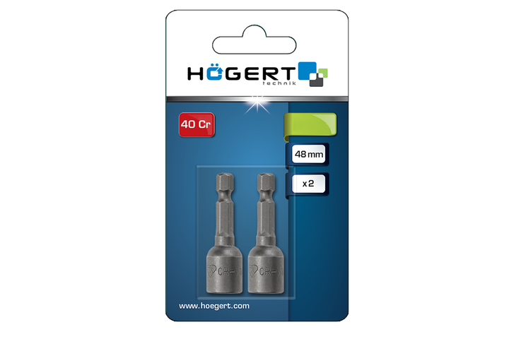 Набір коротких біт 13 мм Hogert 1/4 дюйма 2 штуки для шурупокрута (HT1S460) - зображення 3