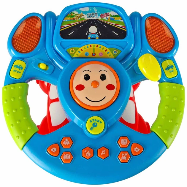 Zabawka interaktywna KIK Kierownica symulator muzyka światła projektor (5903039759206) - obraz 2