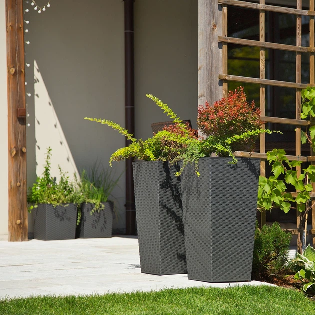 Donice na kwiaty z wkładem Kadax Pesaro K8068 30 cm + 35 cm + 40 cm Grafit - obraz 4