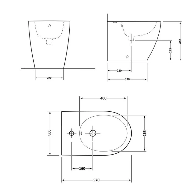 Біде підлогове Qtap Robin 565x360x405 Matt black QT13442141CMB - Фото 2 Біде підлогове Qtap Robin 565x360x405 Matt black QT13442141CMB - зображення 2