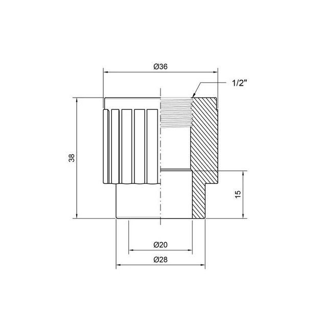 Муфта PPR Thermo Alliance 20х1/2" ВР - зображення 2