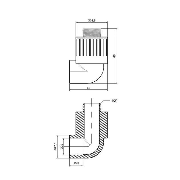 Кутник PPR Thermo Alliance 20х1/2" ЗР - зображення 2
