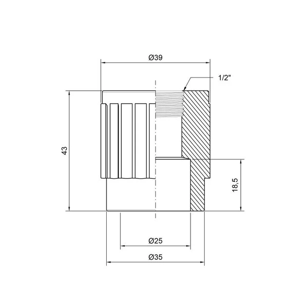 Муфта PPR Thermo Alliance 25х1/2" ВР - изображение 2