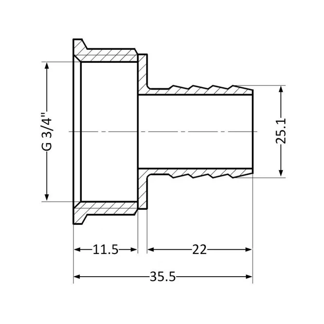 Штуцер Thermo Alliance Standart 25х3/4" ВР SD4262025 - зображення 2