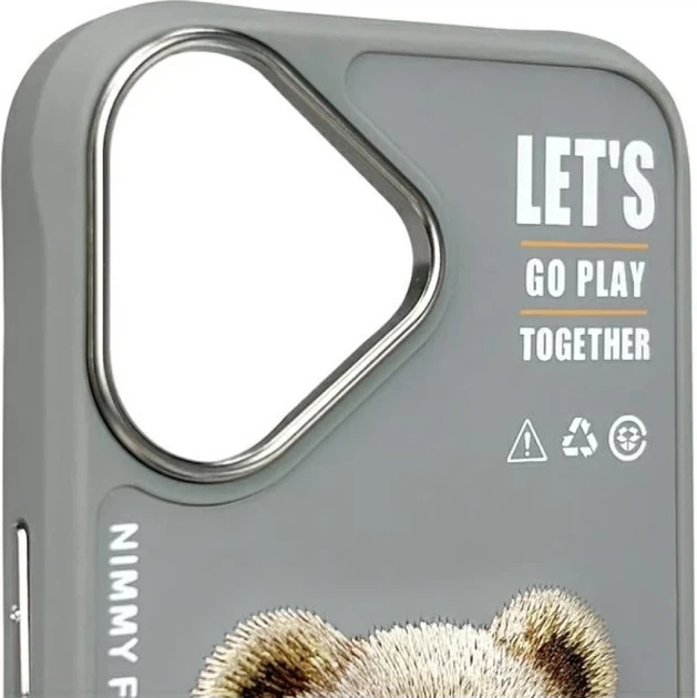 Etui plecki Nimmy Cool&Cute 2.0 Bear do Apple iPhone 16 Grey (6971080319488) - obraz 7