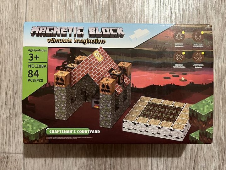 Minecraft магнитный конструктор Magnetic Block 84 детали кубики конструкторы для взрослых и детей майнкрафт - Фото 3 Minecraft магнитный конструктор Magnetic Block 84 детали кубики конструкторы для взрослых и детей майнкрафт - изображение 3