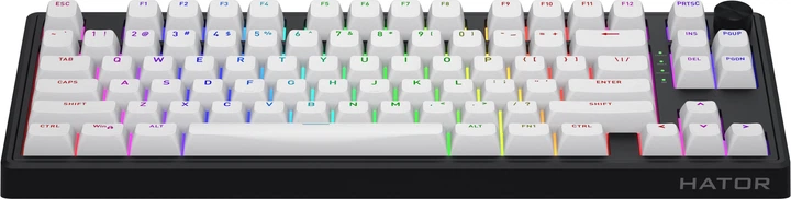 Klawiatura bezprzewodowa HATOR Skyfall 80 Aurum Lemon US layout Wireless/Bluetooth/USB Black-White (HTK3180) - obraz 3