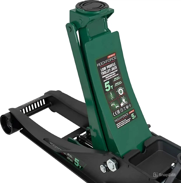 Домкрат підкатний Rock Force 5 т (96-595 мм) з педаллю (RF-T815011L) - зображення 3