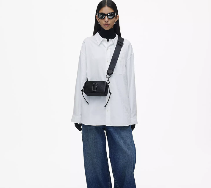 Сумка-клатч жіноча шкіряна через плече Marc Jacobs The Snapshot черный. (4324) - изображение 4