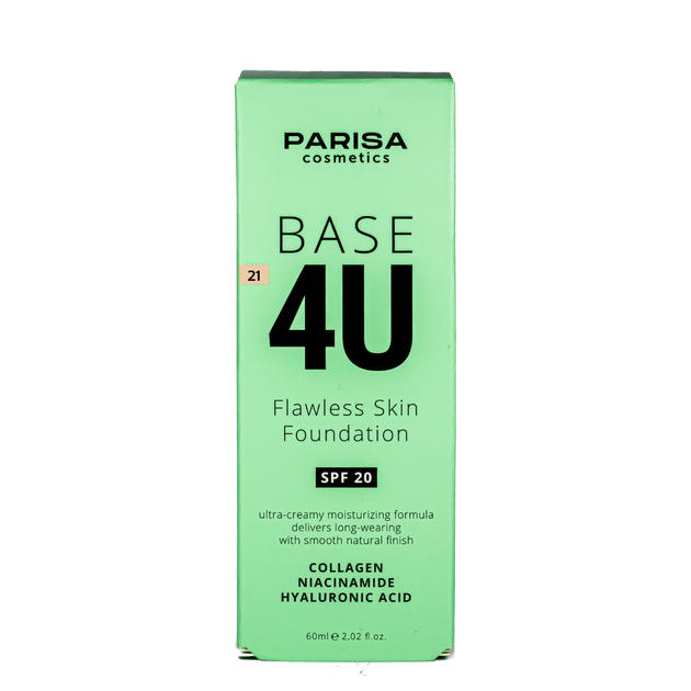 Тональний крем для обличчя Parisa Cosmetics Base4U № 21 medium beige - зображення 5