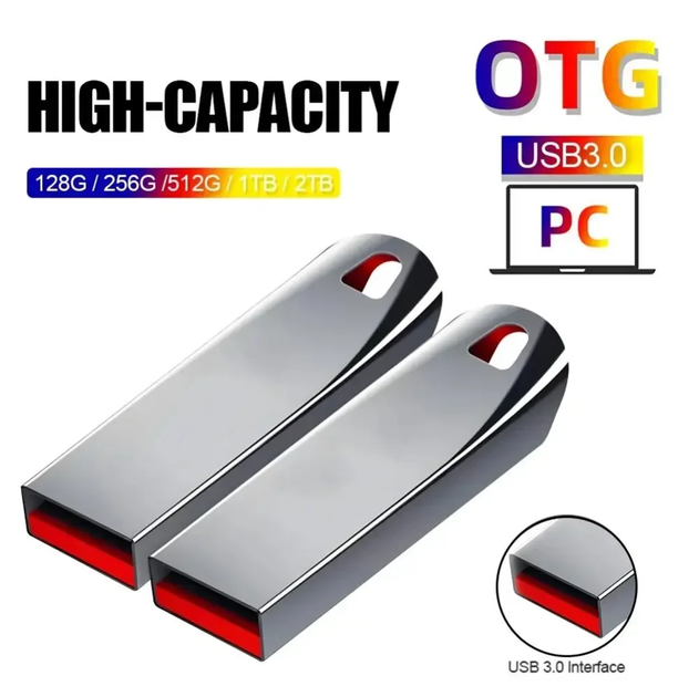 Флешка 2 ТБ Seuno 859 USB 3.0 металева срібляста (GS859) - изображение 3