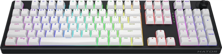 Klawiatura bezprzewodowa HATOR Skyfall 100 Aurum Lemon US layout Wireless/Bluetooth/USB Black-White (HTK3100) - obraz 2