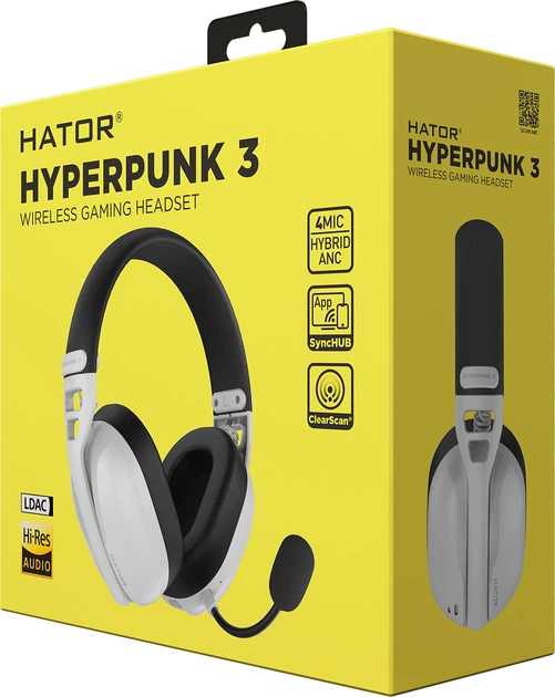 Słuchawki Hator Hyperpunk 3 Wireless White (8721249196843) - obraz 9