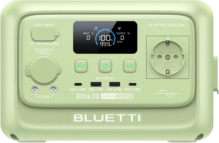 Зарядная станция Bluetti Elite 30 V2 / 600 Вт / 288 Вт⋅ч