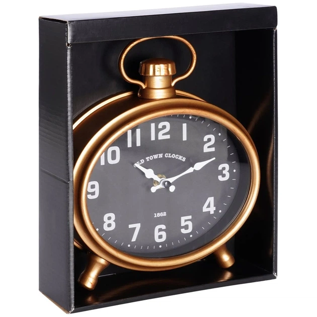 Настінний годинник Vilde 569952 Чорний Золотий будильник 20.5 x 24 см (8720573881999) - зображення 4