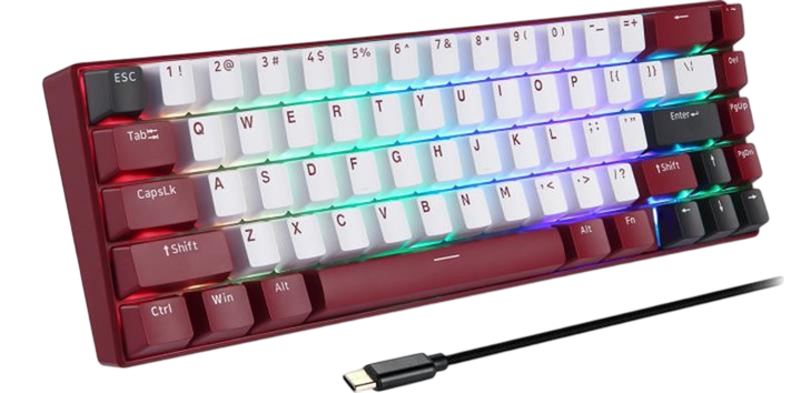 Клавіатура бездротова Motospeed BK67 Longhua RGB Blue Red (mtbk67rmb) - изображение 2