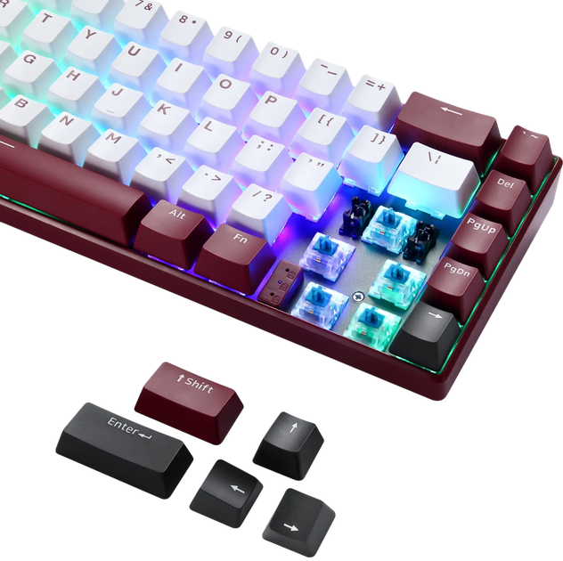 Клавіатура бездротова Motospeed BK67 Longhua RGB Blue Red (mtbk67rmb) - изображение 3