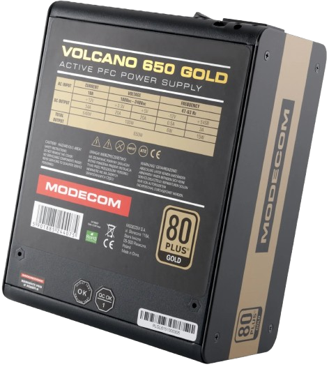 Блок живлення Modecom Volcano 650W 80+ Gold (ZAS-MC90-SM-650-ATX-VOLCA) - Фото 1 Блок живлення Modecom Volcano 650W 80+ Gold (ZAS-MC90-SM-650-ATX-VOLCA) - изображение 1