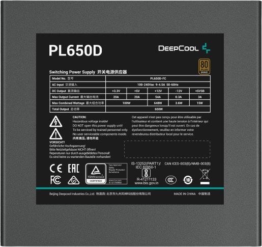 Блок питания DeepCool PL650D 650W 80+ Bronze (R-PL650D-FC0B-EU-V2) - зображення 3