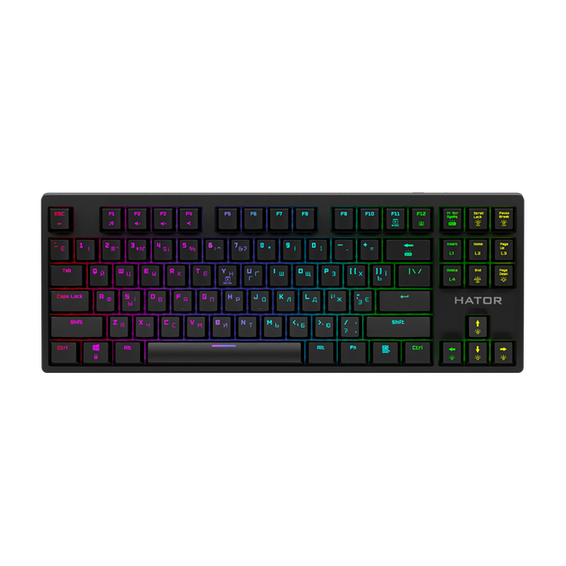 Клавіатура Hator Rockfall EVO TKL Optical RGB Black (HTK-630) - Фото 1 Клавіатура Hator Rockfall EVO TKL Optical RGB Black (HTK-630) - зображення 1