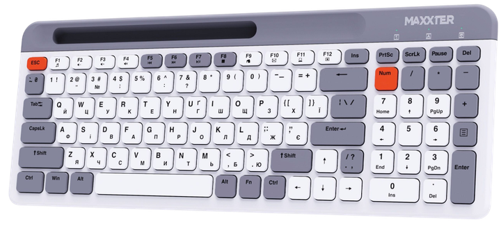 Клавиатура беспроводная Maxxter KBW-02G-UA White - зображення 2