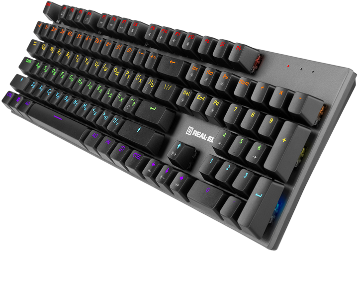 Клавіатура REAL-EL M 13 RGB Grey (EL123100045) - Фото 2 Клавіатура REAL-EL M 13 RGB Grey (EL123100045) - изображение 2