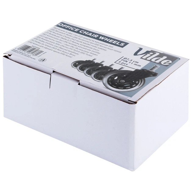 Колеса для крісла Vilde 569998 гумові 7.5 см x 11 мм 5 шт (5904316481780) - зображення 4