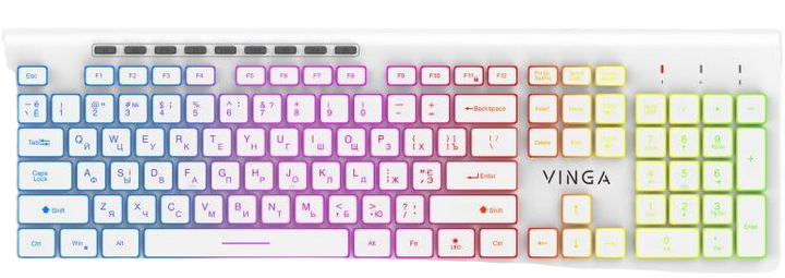 Клавіатура Vinga KB-460 RGB White - изображение 2
