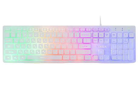Клавіатура Vinga KB410 White - Фото 1 Клавіатура Vinga KB410 White - зображення 1