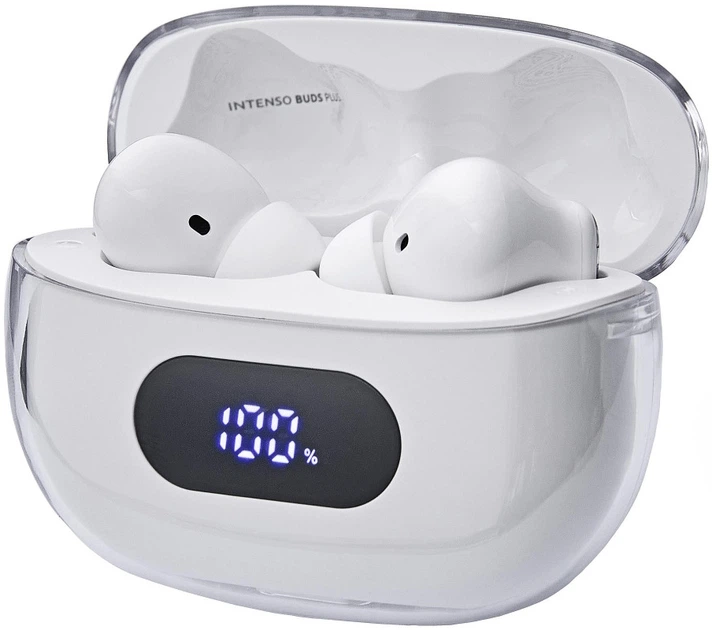 Słuchawki Intenso Buds Plus Headset Bezprzewodowe Białe (3720312) - obraz 3