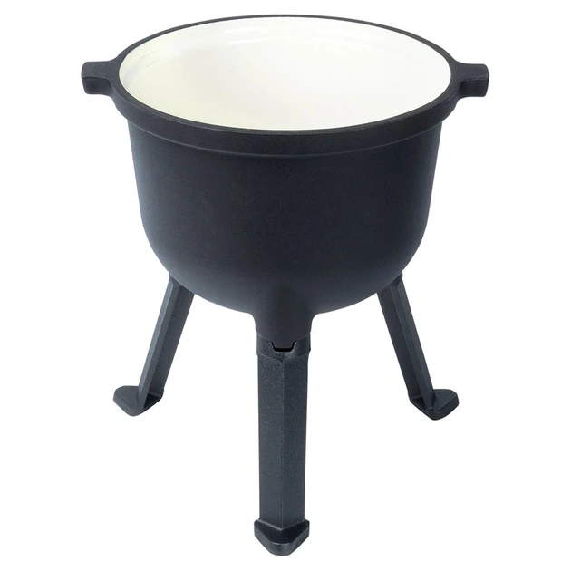 Kociołek żeliwny Vilde CAST LINE 199050 emaliowany na nóżkach z pokrywką 8 L (5904316471880) - obraz 4