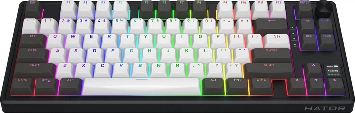 Klawiatura bezprzewodowa HATOR Skyfall 80 Pro Vanila Silent Switch Bluetooth/USB Grey/Black (HTK4180) - obraz 2