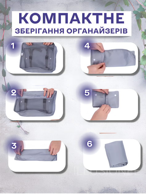 Органайзеры набор органайзеров 9в1 дорожный для хранения одежды обуви белья косметики аксессуаров организация багажа компактное хранение сумки чехлы для чемодана ручной клади поездок путешествий водонепроницаемые складная конструкция серые 3DTOYSLAMP - Фото 6 Органайзеры набор органайзеров 9в1 дорожный для хранения одежды обуви белья косметики аксессуаров организация багажа компактное хранение сумки чехлы для чемодана ручной клади поездок путешествий водонепроницаемые складная конструкция серые 3DTOYSLAMP - изображение 6