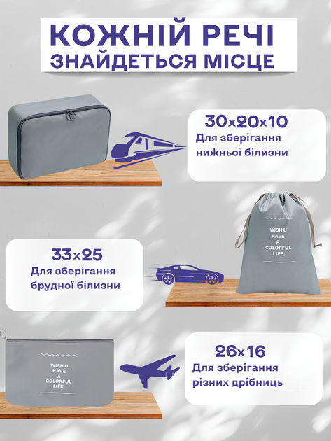 Органайзеры набор органайзеров 9в1 дорожный для хранения одежды обуви белья косметики аксессуаров организация багажа компактное хранение сумки чехлы для чемодана ручной клади поездок путешествий водонепроницаемые складная конструкция серые 3DTOYSLAMP - Фото 9 Органайзеры набор органайзеров 9в1 дорожный для хранения одежды обуви белья косметики аксессуаров организация багажа компактное хранение сумки чехлы для чемодана ручной клади поездок путешествий водонепроницаемые складная конструкция серые 3DTOYSLAMP - изображение 9
