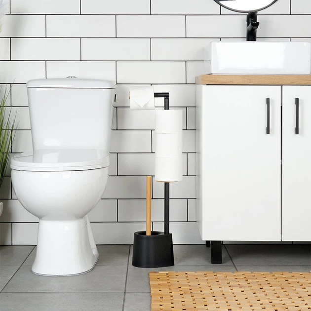 Підставка для туалетного паперу і туалетної щітки Vilde 567023 Чорна - зображення 6