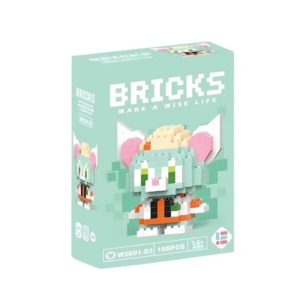Дитячий 3D конструктор / пазл Bricks "Gerald the cat " розвиваючий висотою 6.4 см (1000-ZB-1593) - зображення 3
