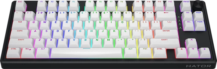 Klawiatura przewodowa Hator Skyfall 80 MAG ULTRA 8K USB White/Black (HTK1880) - obraz 2