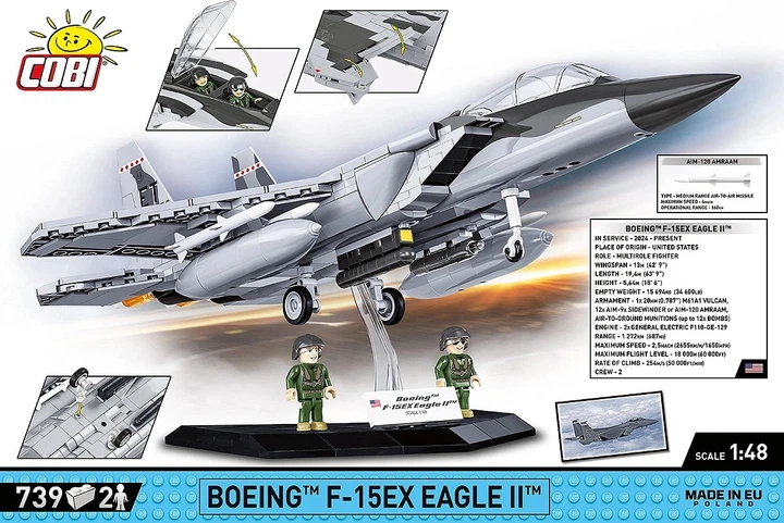 Klocki konstrukcyjne Cobi Armed Forces Boeing F-15EX Eagle II 1:48 739 elementów COBI-5900 (5902251059002) - obraz 2