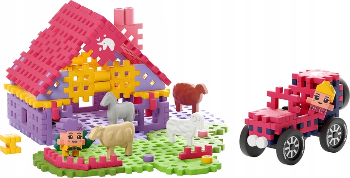 Klocki konstrukcyjne Marioinex Waffle mini Farmer Urocze ranczo 112 elementów 907542 (5903033907542) - obraz 2