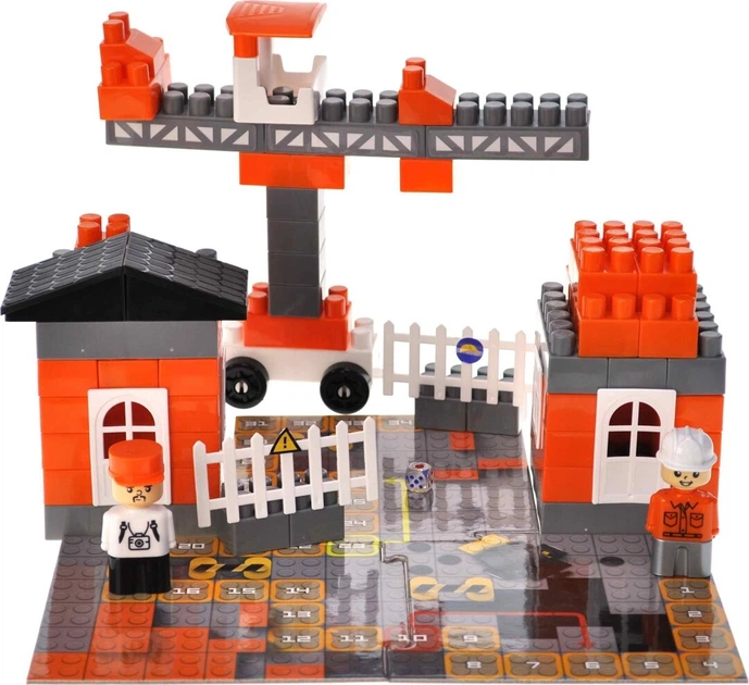 Klocki konstrukcyjne Marioinex Block and Steps 3 w 1 Zestaw budowlany + Gra planszowa 94 elementy QB300-003 (4823037611256) - obraz 2