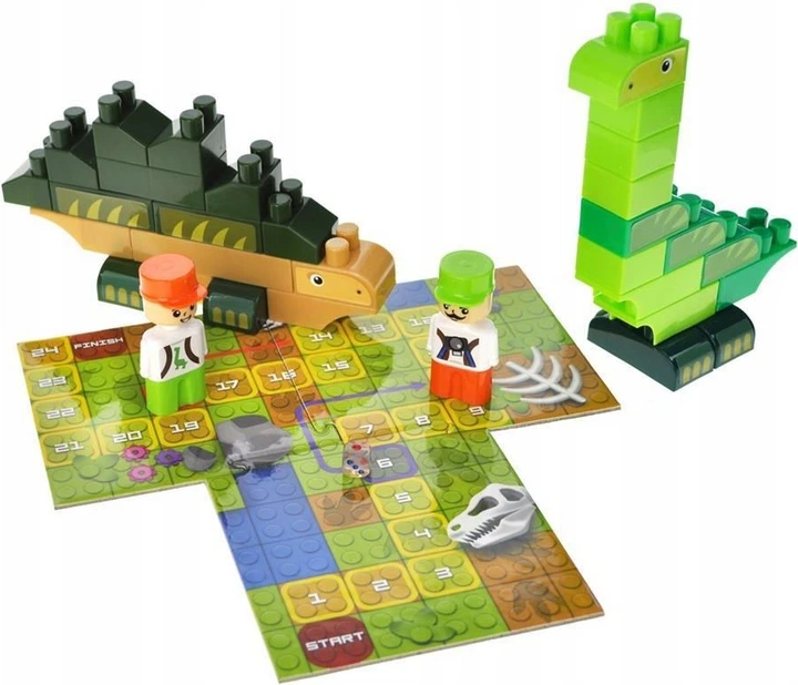 Конструктор Marioinex Block and Steps 3 в 1 Країна динозаврів + Настільна гра 41 елемент QB300-101 (4823037611966) - зображення 5