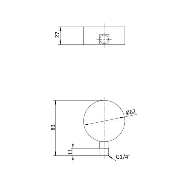 Манометр з гліцерином Thermo Alliancе Forte 6 бар, 1/4" З, заднє підключення TAF171G6B - зображення 2