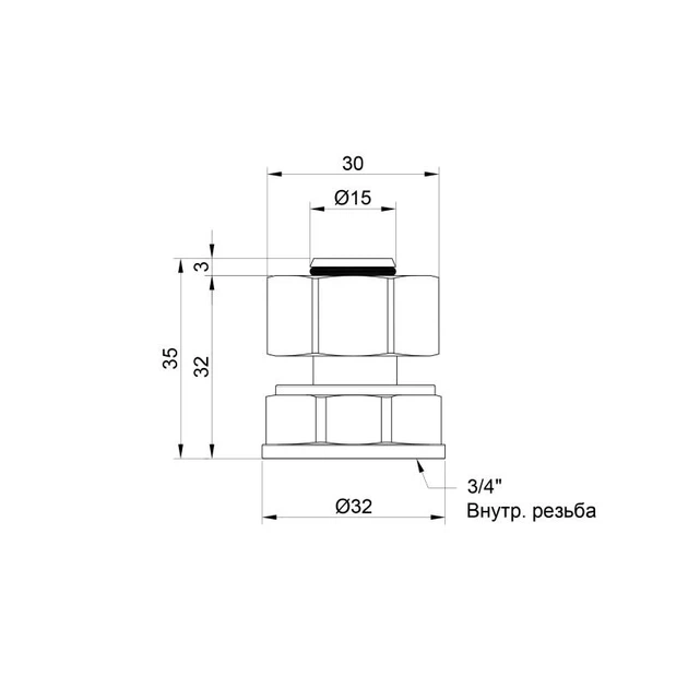 Переходник обжимной Thermo Alliance Standart 20х3/4" ВР SD153W2020 - изображение 2