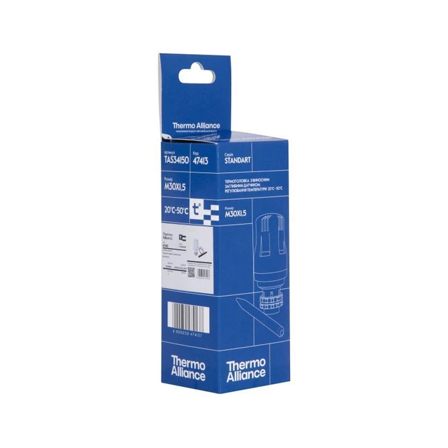 Термоголовка Thermo Alliance Standart М30х1, 5 (20-50 ° C) з виносним датчиком TAS34150 - Фото 5 Термоголовка Thermo Alliance Standart М30х1, 5 (20-50 ° C) з виносним датчиком TAS34150 - зображення 5
